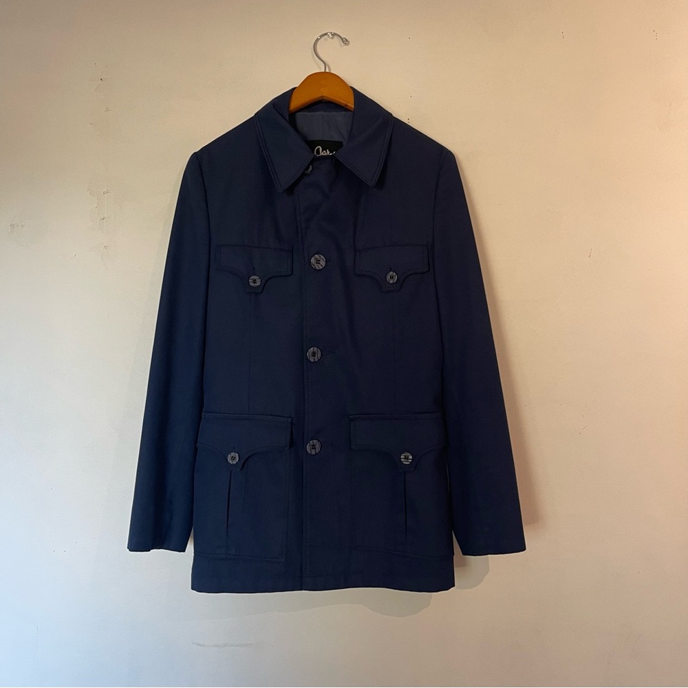 Vintage Dark Blue Men's Military Field Jacket